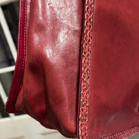 Marc by Marc Jacobs Large Red Leather tote with snakeskin detais - Picture 5 of 10